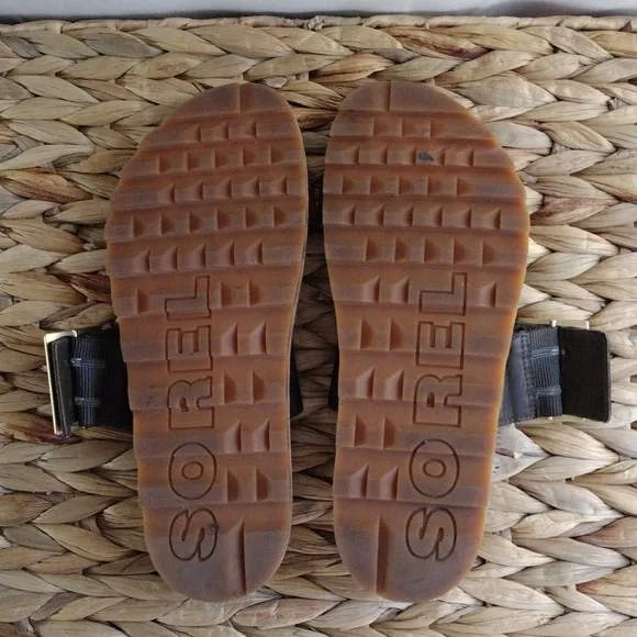 Sorel Roaming buckle slide comfort platform leather sandals 7.5 - Picture 8 of 11